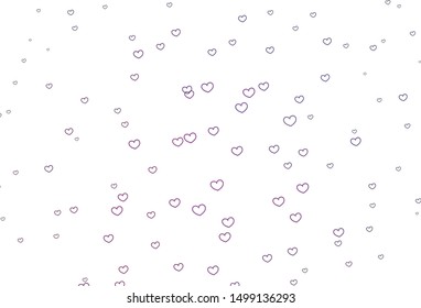 Light Pink vector texture with lovely hearts. Blurred decorative design in doodle style with hearts. Pattern for valentine's ad, booklets.