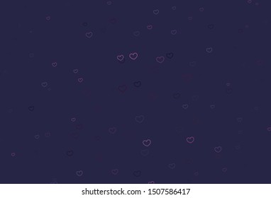 Light Pink vector texture with lovely hearts. Blurred decorative design in doodle style with hearts. Pattern for valentine's ad, booklets.