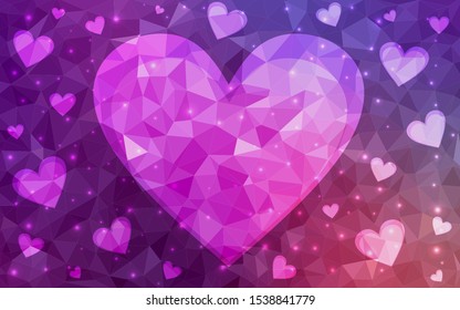 Light Pink vector  texture with lovely hearts. Illustration with hearts in love concept for valentine's day. Pattern for valentine's ad, booklets.