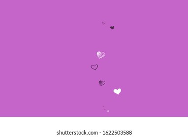 Light Pink vector texture with lovely hearts. Smart illustration with gradient hearts in valentine style. Pattern for carnival, festival romantic leaflets.