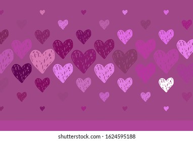 Light Pink vector texture with lovely hearts. Smart illustration with gradient hearts in valentine style. Pattern for marriage gifts, congratulations.