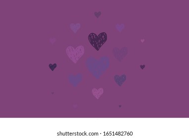Textura vectorial rosa claro con corazones encantadores. Hermosos corazones estilo celebración en ilustraciones abstractas. Diseño para celebrar San Valentín.
