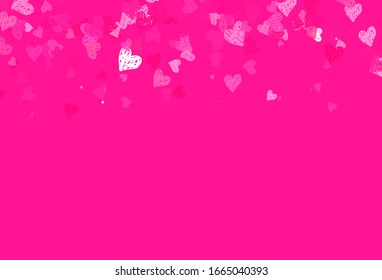 Light Pink vector texture with lovely hearts. Smart illustration with gradient hearts in valentine style. Design for a business advert of anniversary.