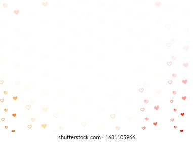 Textura vectorial rosa claro con corazones encantadores. Ilustración con el concepto de corazón en amor por el día de San Valentín. Patrón de regalos de matrimonio, felicitaciones.