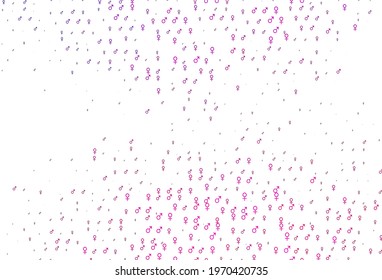 Light pink vector texture with male, female icons. Smart illustration in colorful gradient style with gender signs. Base design for dating websites.