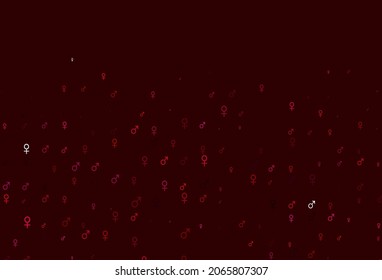 Light pink vector texture with male, female icons. Gradient isolated colorful boy, girl symbols in abstract style. Modern design for unisex wallpapers.