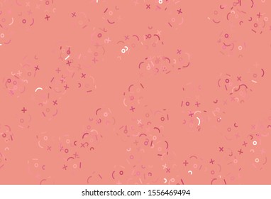 Light Pink vector texture with mathematic symbols. Illustration with Numeral symbols on abstract template. Pattern for posters, banners of math books.