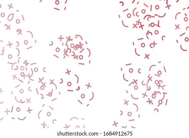 Light Pink vector texture with mathematic symbols. Blurred design in simple style with collection of numerals. Template for landing page of typography.