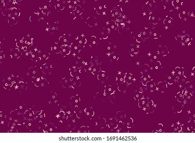 Light Pink vector texture with mathematic symbols. Modern geometrical illustration with numerals. Pattern for ad, booklets, leaflets of education.
