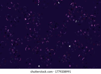 Light Pink vector texture with mathematic symbols. Illustration with Numeral symbols on abstract template. Pattern for ad, booklets, leaflets of education.