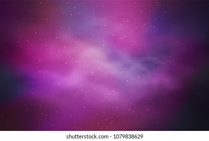 Light Pink vector texture with milky way stars. Blurred decorative design in simple style with galaxy stars. Smart design for your business advert.