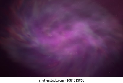 Light Pink vector texture with milky way stars. Space stars on blurred abstract background with gradient. Template for cosmic backgrounds.