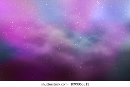 Light Pink vector texture with milky way stars. Shining illustration with sky stars on abstract template. Pattern for astronomy websites.