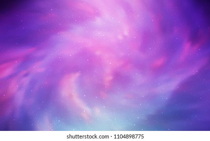 Light Pink vector texture with milky way stars. Space stars on blurred abstract background with gradient. Pattern for astronomy websites.