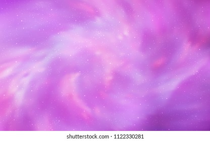 Light Pink vector texture with milky way stars. Blurred decorative design in simple style with galaxy stars. Pattern for astrology websites.