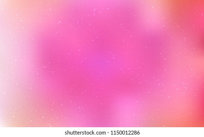 Light Pink vector texture with milky way stars. Space stars on blurred abstract background with gradient. Pattern for astronomy websites.