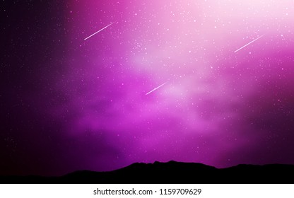 Light Pink vector texture with milky way stars.