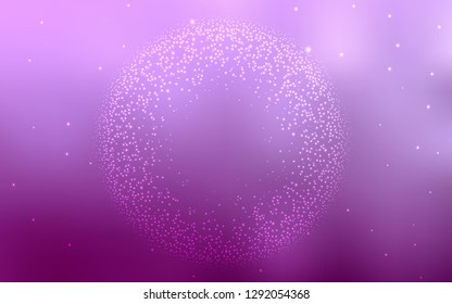 Light Pink vector texture with milky way stars. Shining illustration with sky stars on abstract template. Pattern for astronomy websites.