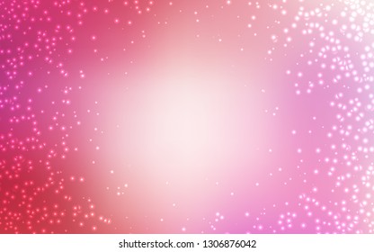 Light Pink vector texture with milky way stars. Glitter abstract illustration with colorful cosmic stars. Pattern for astrology websites.