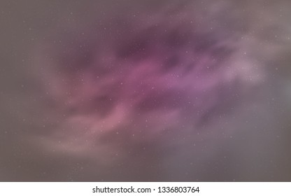 Light Pink vector texture with milky way stars. Shining illustration with sky stars on abstract template. Best design for your ad, poster, banner.