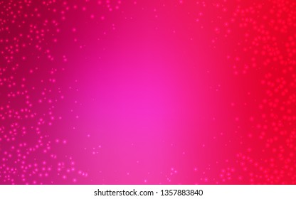 Light Pink vector texture with milky way stars. Glitter abstract illustration with colorful cosmic stars. Smart design for your business advert.