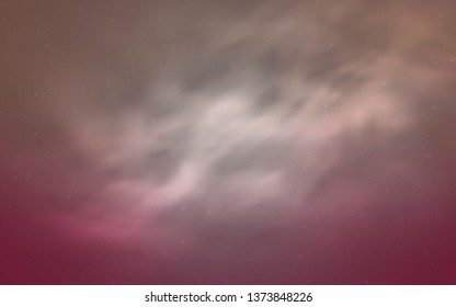 Light Pink vector texture with milky way stars. Glitter abstract illustration with colorful cosmic stars. Smart design for your business advert.