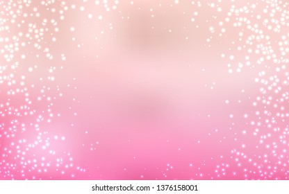 Light Pink vector texture with milky way stars. Modern abstract illustration with Big Dipper stars. Pattern for astrology websites.