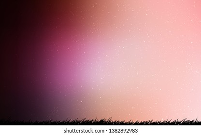 Light Pink vector texture with milky way stars. Blurred decorative design in simple style with galaxy stars. Best design for your ad, poster, banner.
