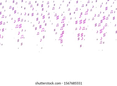 Light Pink vector texture with musical notes. Decorative design in abstract style with music shapes. Modern design for wallpapers.