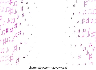 Light Pink vector texture with musical notes. Modern abstract illustration with melody keys. Pattern for websites of musitians.