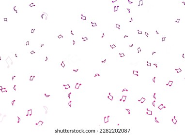 Light Pink vector texture with musical notes. Isolated colorful music keys on abstract background. Modern design for wallpapers.