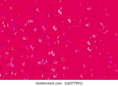 Light Pink vector texture with selling prices 30, 50, 90 %. Illustration with signs of sales on abstract template. Design for business ads, commercials.