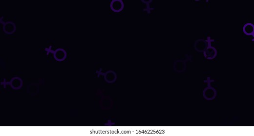 Light Pink vector texture with women's rights symbols. Simple design in abstract style with women’s rights activism. Background for International Women’s Day.
