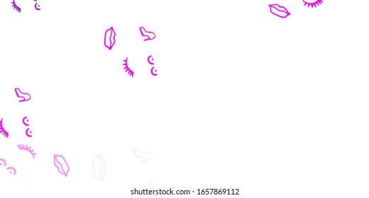 Light Pink vector texture with women's rights symbols. Illustration with signs of women's strength and power. Simple design for your web site.