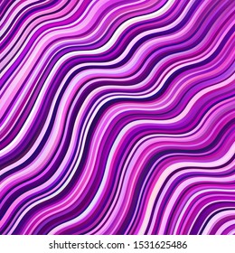 Light Pink vector texture with wry lines. Bright illustration with gradient circular arcs. Pattern for booklets, leaflets.