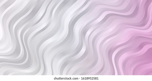 Light Pink vector texture with wry lines. Abstract illustration with bandy gradient lines. Pattern for booklets, leaflets.