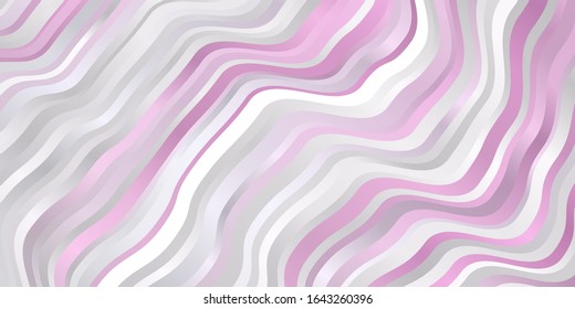 Light Pink vector texture with wry lines. Abstract illustration with bandy gradient lines. Pattern for booklets, leaflets.