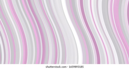 Light Pink vector texture with wry lines. Illustration in halftone style with gradient curves. Template for cellphones.