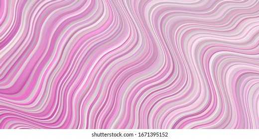 Light Pink vector texture with wry lines. Colorful illustration, which consists of curves. Best design for your posters, banners.