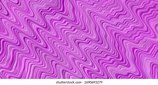 Light Pink vector texture with wry lines. Colorful abstract illustration with gradient curves. Design for your business promotion.