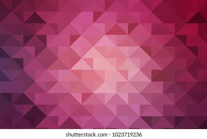 Light Pink vector triangle mosaic pattern. Triangular geometric sample with gradient.  The textured pattern can be used for background.