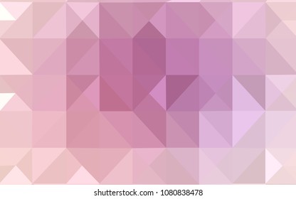 Light Pink vector triangle mosaic template. Polygonal abstract illustration with gradient. Triangular pattern for your business design.