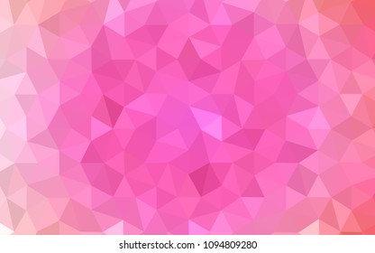 Light Pink vector triangle mosaic template. A completely new color illustration in a polygonal style. Textured pattern for your backgrounds.