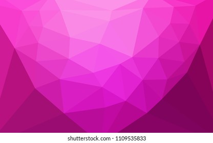 Light Pink vector triangle mosaic template with a heart in a centre. Abstract illustration with an elegant triangles. A completely new design for your leaflet.