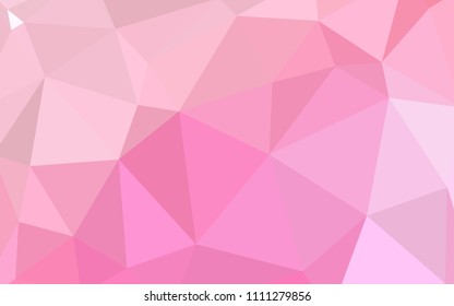 Light Pink vector triangle mosaic cover. Elegant bright polygonal illustration with gradient. Polygonal design for your web site.
