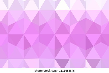 Light Pink vector triangle mosaic texture. Geometric illustration in Origami style with gradient.  Template for cell phone's backgrounds.