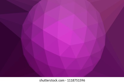Light Pink vector triangle mosaic texture with a diamond. Illustration in Origami style with gradient.  Template for cell phone's backgrounds.