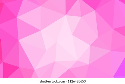Light Pink vector triangle mosaic texture. Triangular geometric sample with gradient.  Textured pattern for your backgrounds.