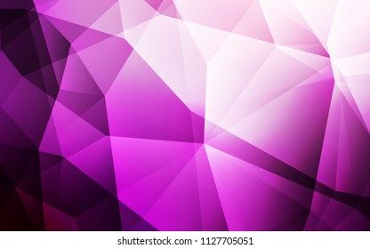 Light Pink vector triangle mosaic texture. Geometric illustration in Origami style with gradient.  Textured pattern for your backgrounds.