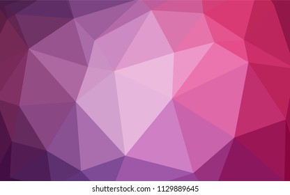 Light Pink vector triangle mosaic texture. Colorful illustration in abstract style with triangles. Best triangular design for your business.